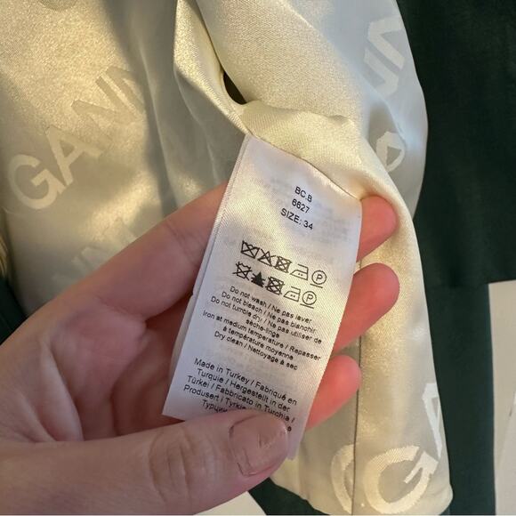 GANNI Green Cropped Blazer Jacket 34 Small - Picture 5 of 13